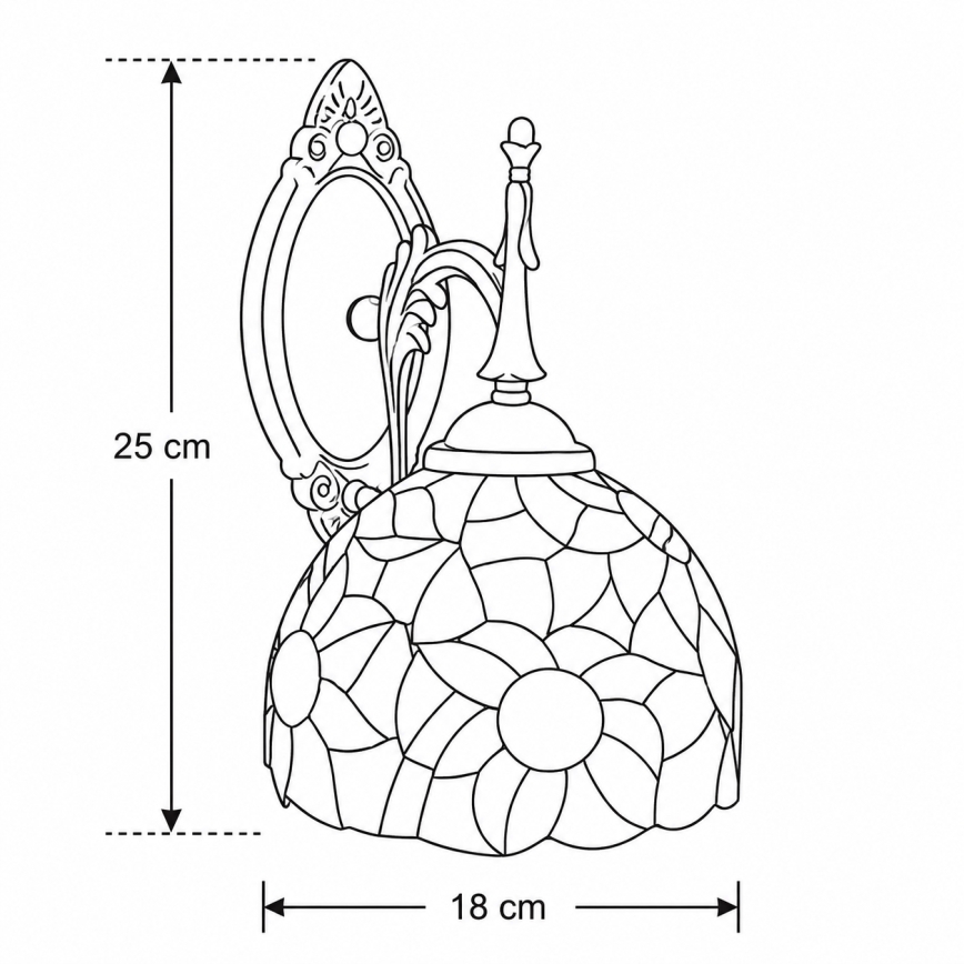 Brilagi - Tiffany vitražna zidna lampa SUNFLOWER 1xE14/40W/230V