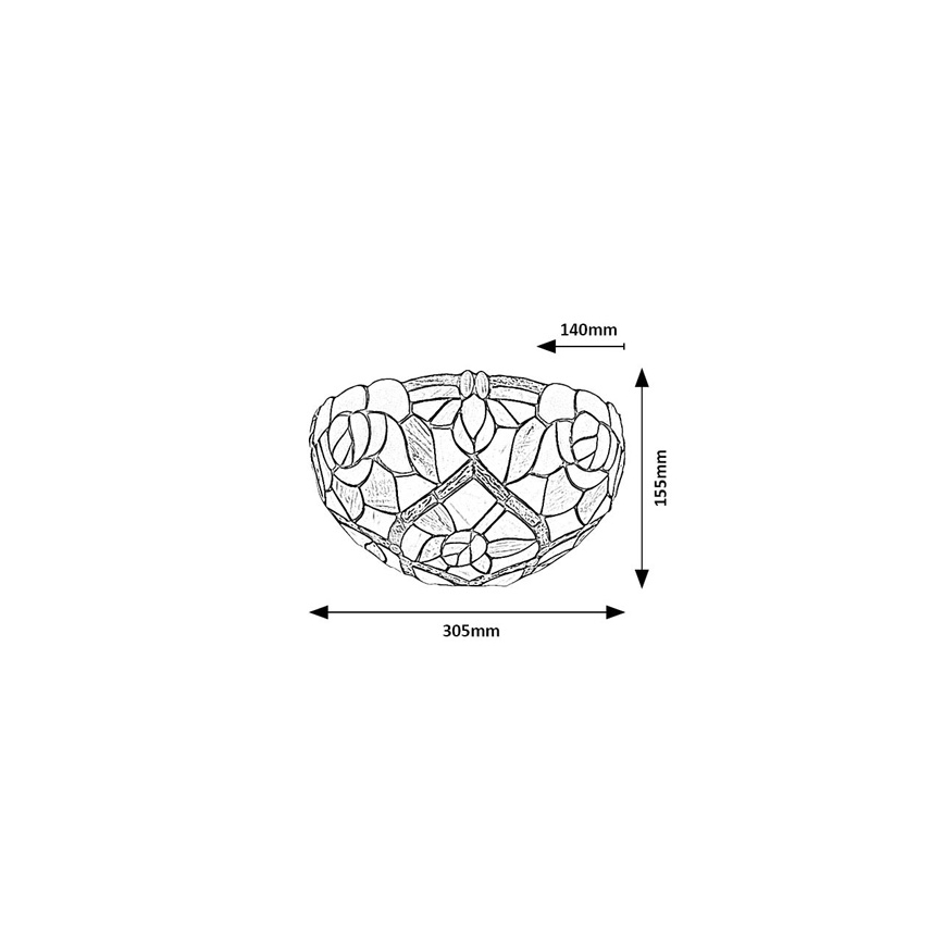 Brilagi - Tiffany vitražna zidna svetiljka GARLAN 1xE14/40W/230V