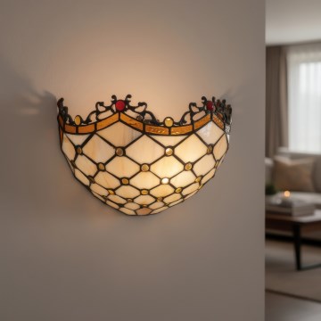 Brilagi - Tiffany vitražna zidna svetiljka Slonovača 1xE14/40W/230V