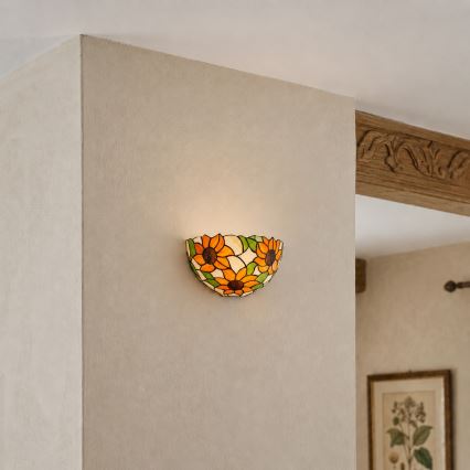 Brilagi - Tiffany vitražna zidna svetiljka SUNFLOWER 1xE14/40W/230V