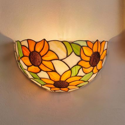 Brilagi - Tiffany vitražna zidna svetiljka SUNFLOWER 1xE14/40W/230V