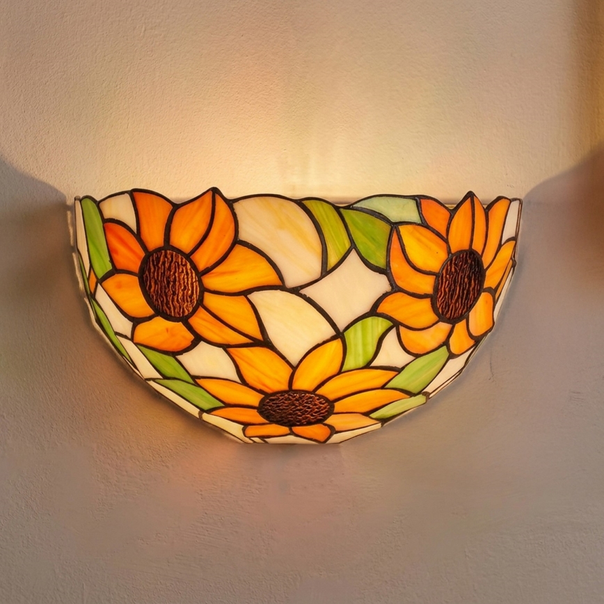 Brilagi - Tiffany vitražna zidna svetiljka SUNFLOWER 1xE14/40W/230V