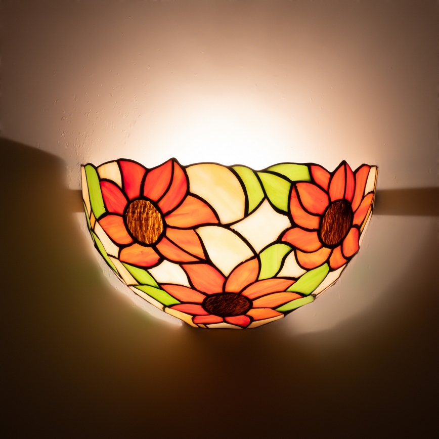 Brilagi - Tiffany vitražna zidna svetiljka SUNFLOWER 1xE14/40W/230V