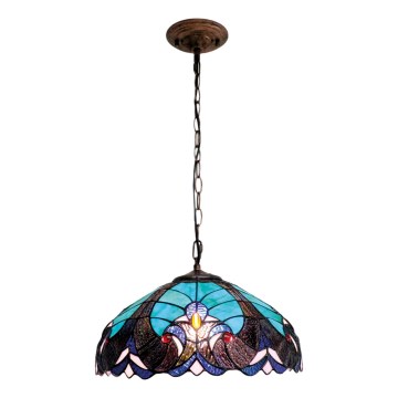 BRILAGI - Tiffany vitražni luster na lancu CORAL 1xE27/60W/230V prečnik 40 cm