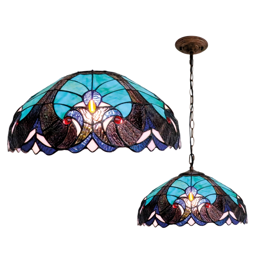 BRILAGI - Tiffany vitražni luster na lancu CORAL 1xE27/60W/230V prečnik 40 cm