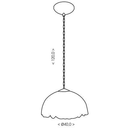 BRILAGI - Tiffany vitražni luster na lancu CORAL 1xE27/60W/230V prečnik 40 cm
