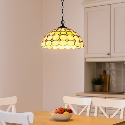 Brilagi - Tiffany vitražni luster na lancu DORAN 2xE27/60W/230V