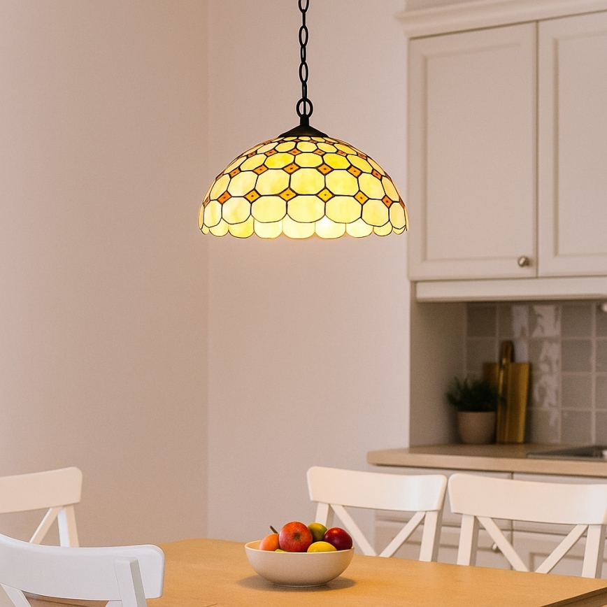 Brilagi - Tiffany vitražni luster na lancu DORAN 2xE27/60W/230V