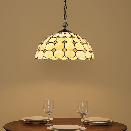 Brilagi - Tiffany vitražni luster na lancu DORAN 2xE27/60W/230V