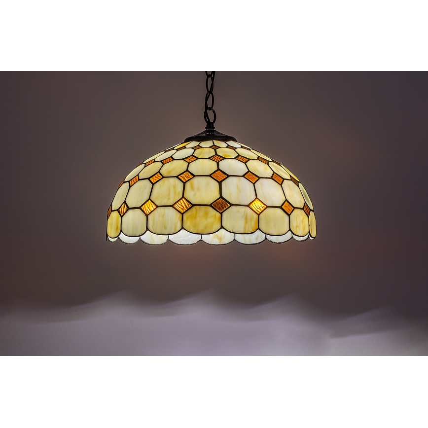 Brilagi - Tiffany vitražni luster na lancu DORAN 2xE27/60W/230V