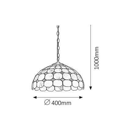 Brilagi - Tiffany vitražni luster na lancu DORAN 2xE27/60W/230V