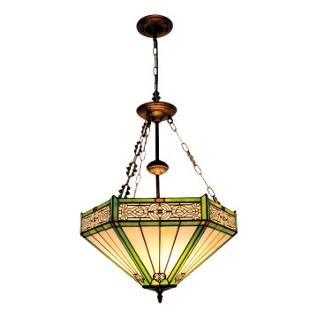 BRILAGI - Tiffany vitražni luster na lancu EMERALD 3xE27/60W/230V Ø 50 cm