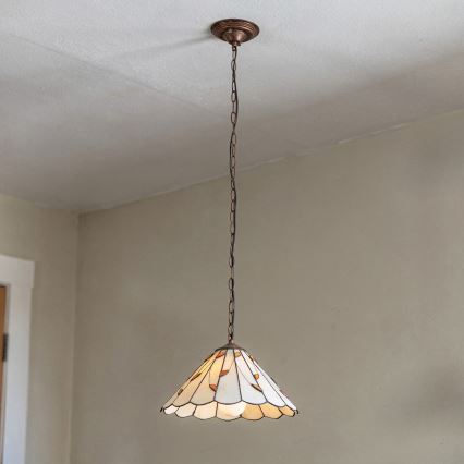 Brilagi - Tiffany vitražni luster na lancu FOLIA 1xE27/60W/230V Ø 40 cm