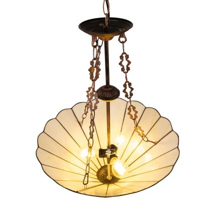 Brilagi - Tiffany vitražni luster na lancu FOLIA 3xE27/60W/230V, prečnik 50 cm