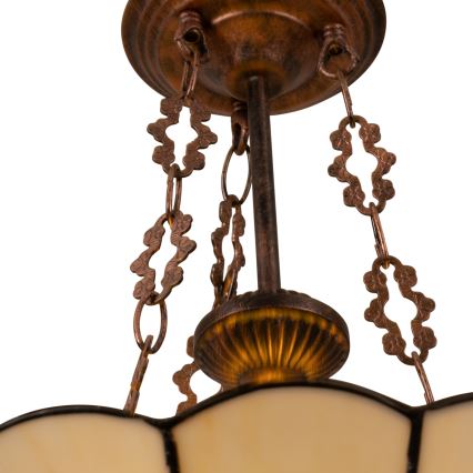 Brilagi - Tiffany vitražni luster na lancu FOLIA 3xE27/60W/230V, prečnik 50 cm