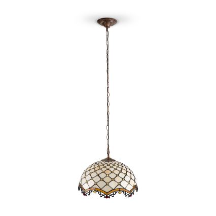 Brilagi - Tiffany vitražni luster na lancu IVORY 1xE27/60W/230V Ø 40 cm