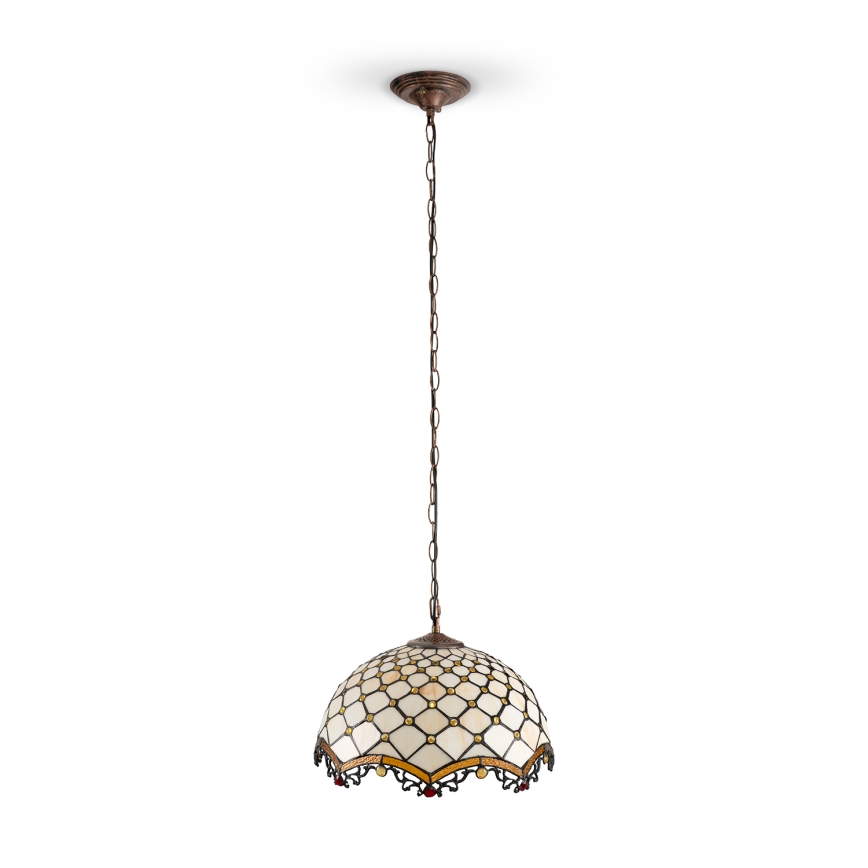 Brilagi - Tiffany vitražni luster na lancu IVORY 1xE27/60W/230V Ø 40 cm