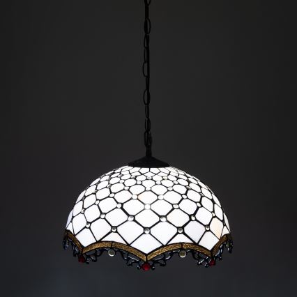 Brilagi - Tiffany vitražni luster na lancu IVORY 1xE27/60W/230V Ø 40 cm