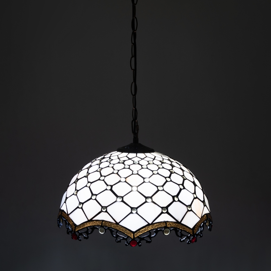 Brilagi - Tiffany vitražni luster na lancu IVORY 1xE27/60W/230V Ø 40 cm