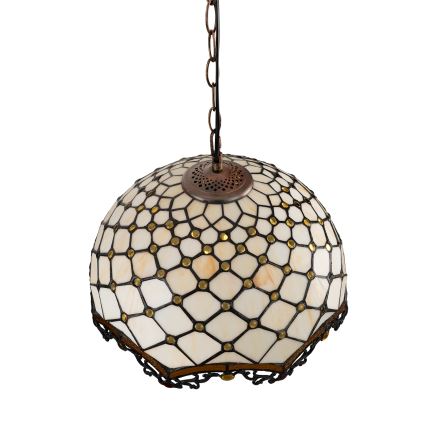Brilagi - Tiffany vitražni luster na lancu IVORY 1xE27/60W/230V Ø 40 cm