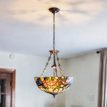 Brilagi - Tiffany vitražni luster na lancu JUNGLE 3xE27/60W/230V prečnik 50 cm