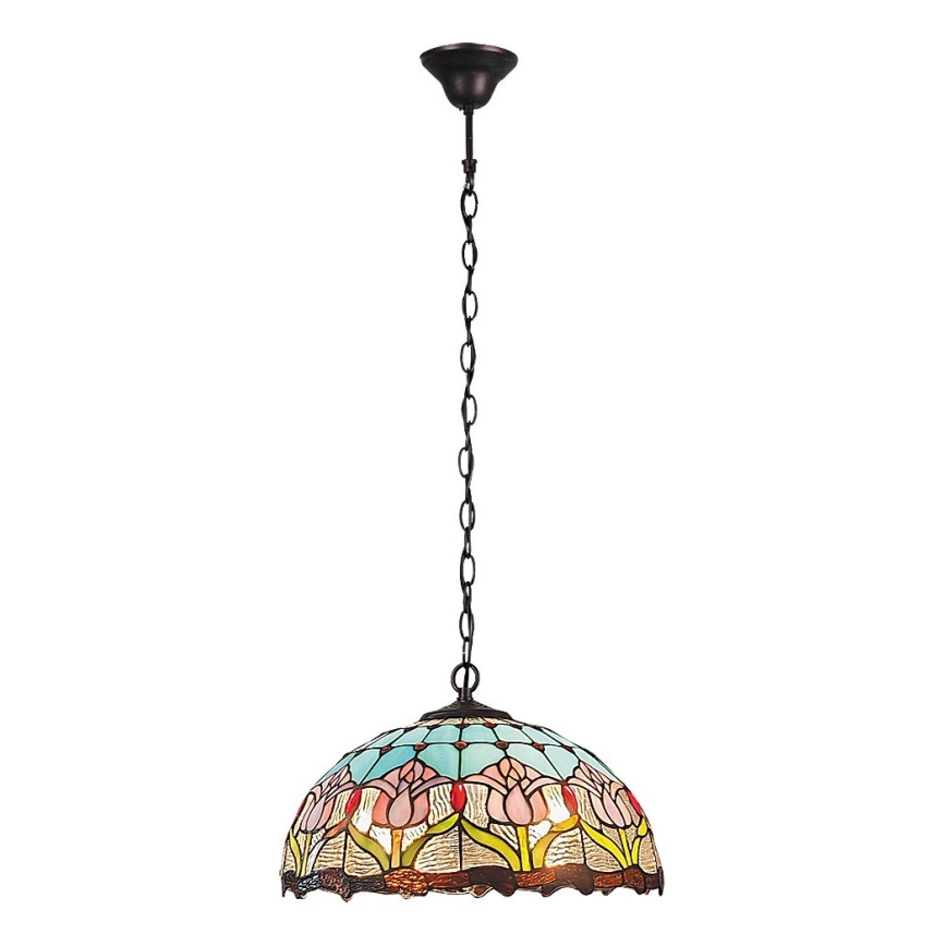 Brilagi - Tiffany vitražni luster na lancu LORAS 2xE27/60W/230V