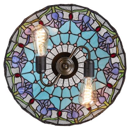 Brilagi - Tiffany vitražni luster na lancu LORAS 2xE27/60W/230V
