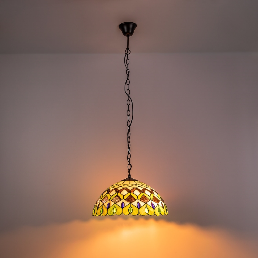 BRILAGI - Tiffany vitražni luster na lancu MARGARET 2xE27/60W/230V