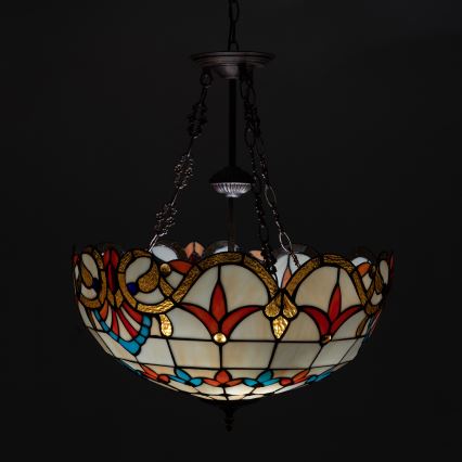 Brilagi - Tiffany vitražni luster na lancu MIRABELLA 3xE27/60W/230V prečnik 50 cm