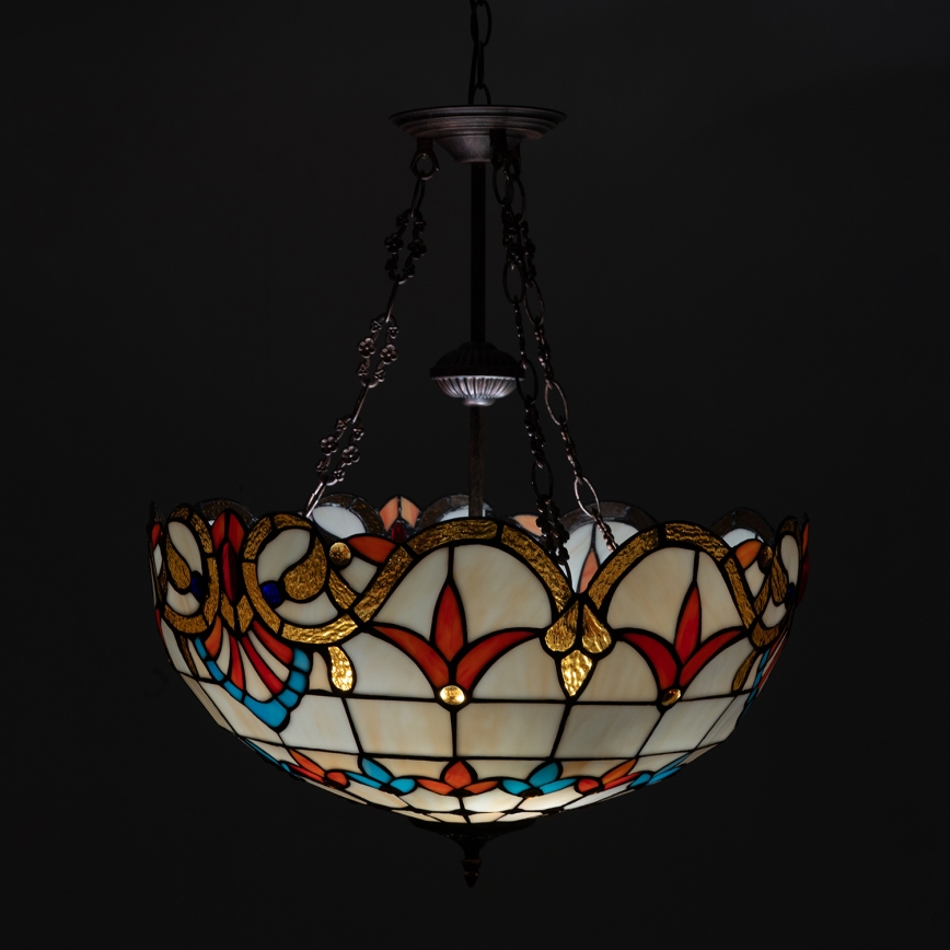 Brilagi - Tiffany vitražni luster na lancu MIRABELLA 3xE27/60W/230V prečnik 50 cm
