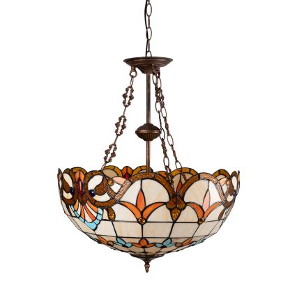 Brilagi - Tiffany vitražni luster na lancu MIRABELLA 3xE27/60W/230V prečnik 50 cm