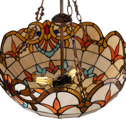 Brilagi - Tiffany vitražni luster na lancu MIRABELLA 3xE27/60W/230V prečnik 50 cm