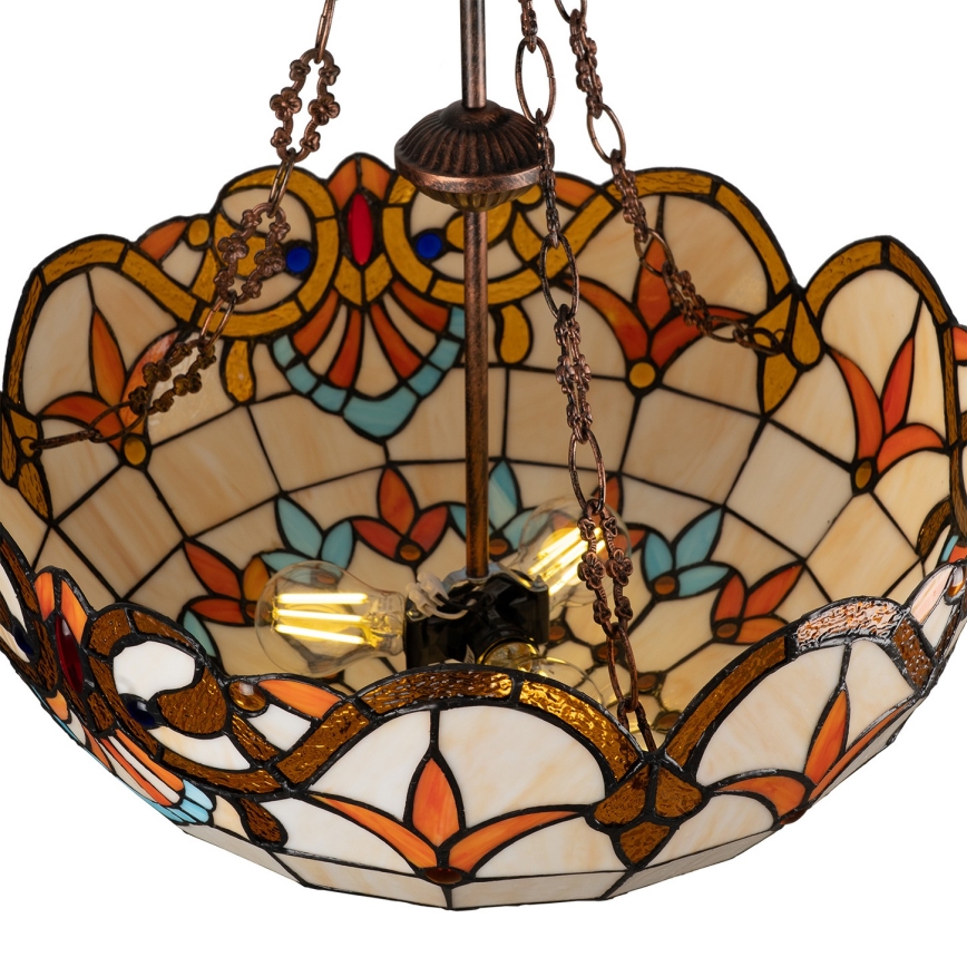 Brilagi - Tiffany vitražni luster na lancu MIRABELLA 3xE27/60W/230V prečnik 50 cm