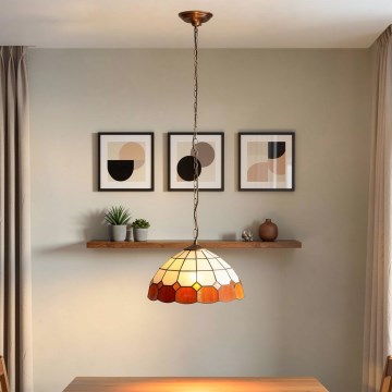 Brilagi - Tiffany vitražni luster na lancu SIENNA 1xE27/60W/230V prečnik 40 cm