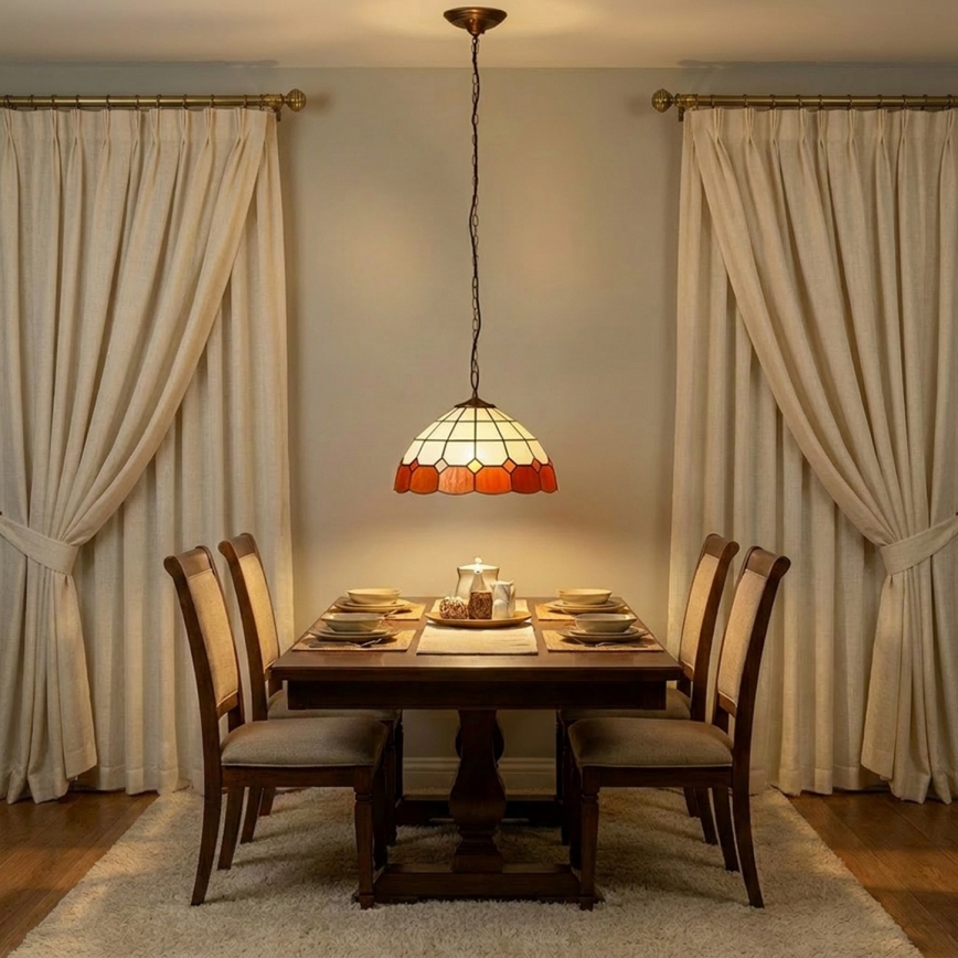 Brilagi - Tiffany vitražni luster na lancu SIENNA 1xE27/60W/230V prečnik 40 cm
