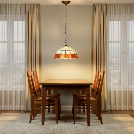 Brilagi - Tiffany vitražni luster na lancu SIENNA 1xE27/60W/230V prečnik 40 cm