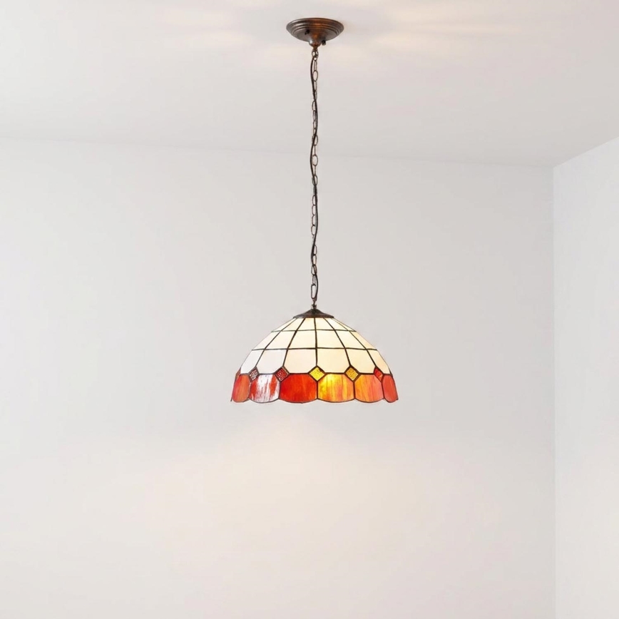 Brilagi - Tiffany vitražni luster na lancu SIENNA 1xE27/60W/230V prečnik 40 cm