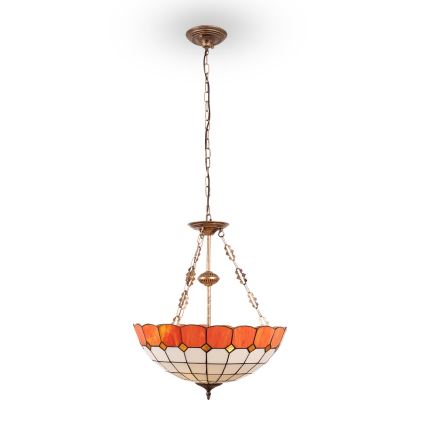 Brilagi - Tiffany vitražni luster na lancu SIENNA 3xE27/60W/230V prečnik 50 cm