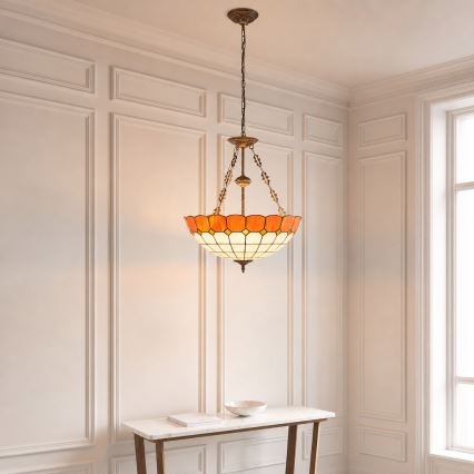 BRILAGI - Tiffany vitražni luster na lancu SIENNA 3xE27/60W/230V prečnik 50 cm