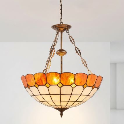 BRILAGI - Tiffany vitražni luster na lancu SIENNA 3xE27/60W/230V prečnik 50 cm
