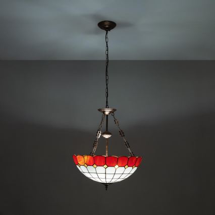 BRILAGI - Tiffany vitražni luster na lancu SIENNA 3xE27/60W/230V prečnik 50 cm