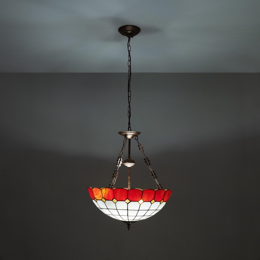BRILAGI - Tiffany vitražni luster na lancu SIENNA 3xE27/60W/230V prečnik 50 cm