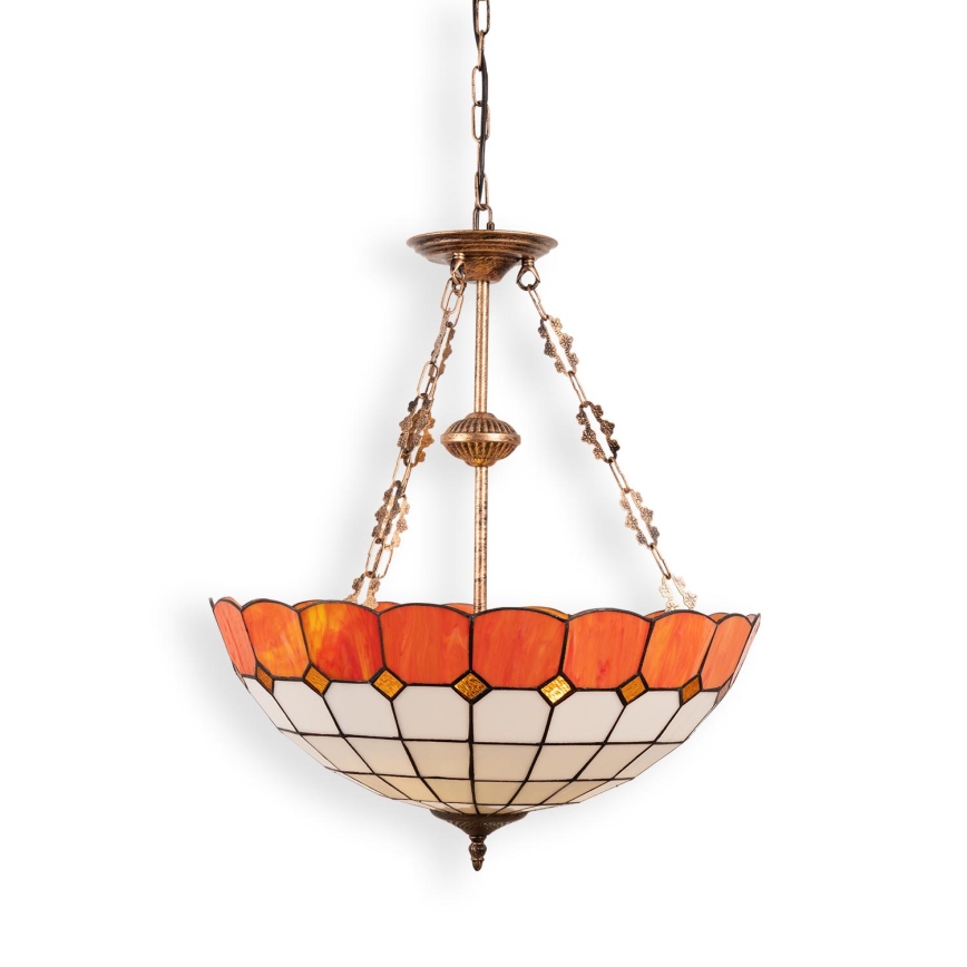 BRILAGI - Tiffany vitražni luster na lancu SIENNA 3xE27/60W/230V prečnik 50 cm
