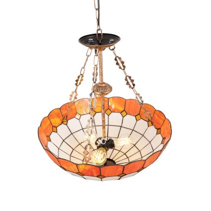 BRILAGI - Tiffany vitražni luster na lancu SIENNA 3xE27/60W/230V prečnik 50 cm