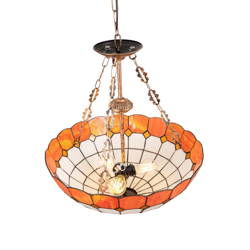 BRILAGI - Tiffany vitražni luster na lancu SIENNA 3xE27/60W/230V prečnik 50 cm