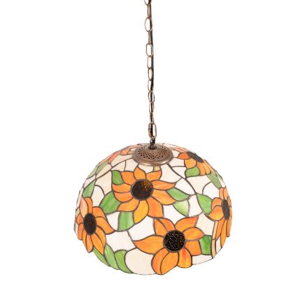 Brilagi - Tiffany vitražni luster na lancu SUNFLOWER 1xE27/60W/230V prečnik 40 cm