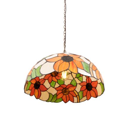 Brilagi - Tiffany vitražni luster na lancu SUNFLOWER 1xE27/60W/230V prečnik 40 cm