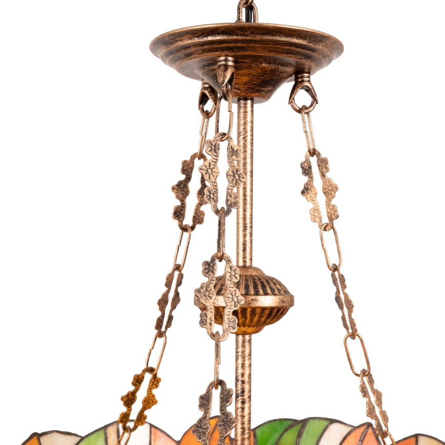 Brilagi - Tiffany vitražni luster na lancu SUNFLOWER 3xE27/60W/230V prečnik 50 cm