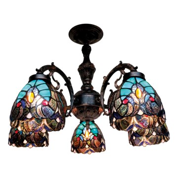 BRILAGI - Tiffany vitražni plafonski luster CORAL 5xE27/60W/230V prečnik 60 cm