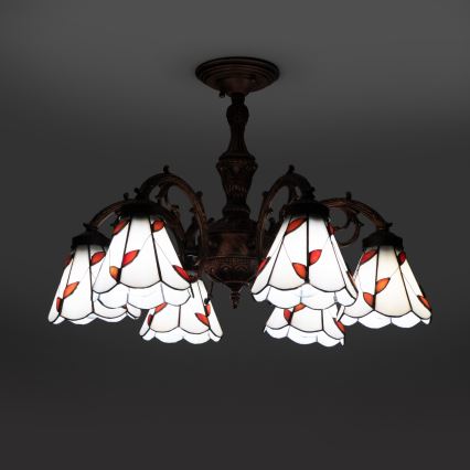 Brilagi - Tiffany vitražni plafonski luster FOLIA 6xE27/60W/230V Ø 60 cm